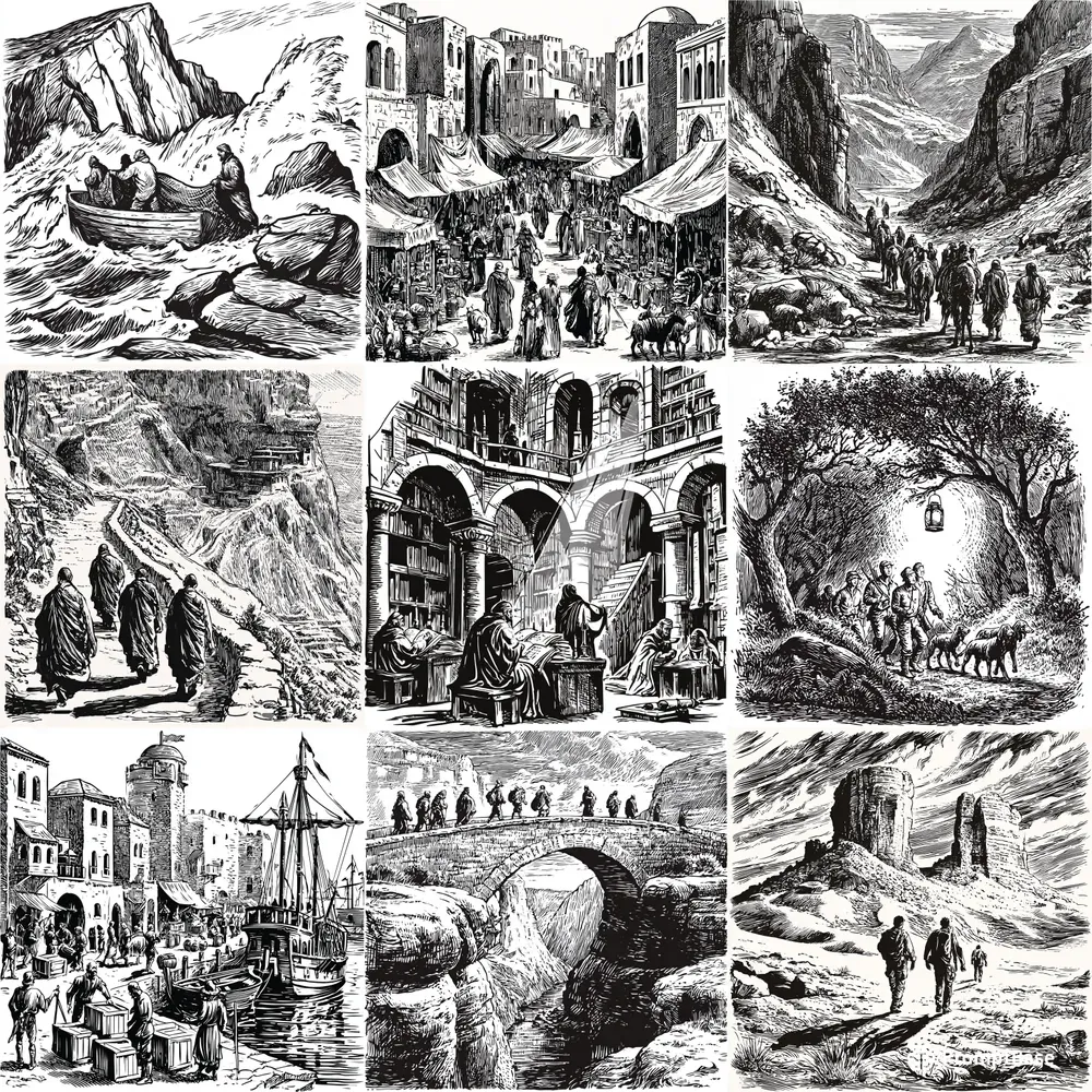 Dramatic Pen Ink Illustrations