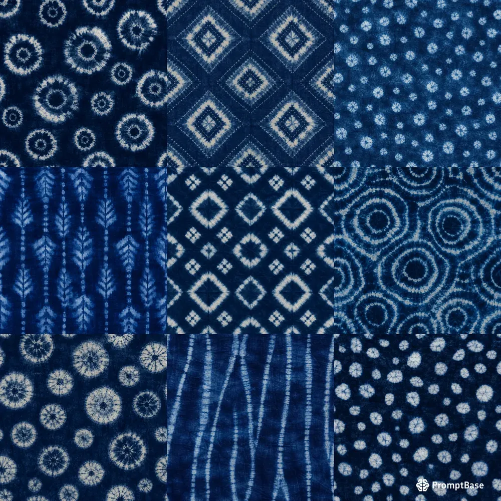 Shibori Indigo Seamless Tiles