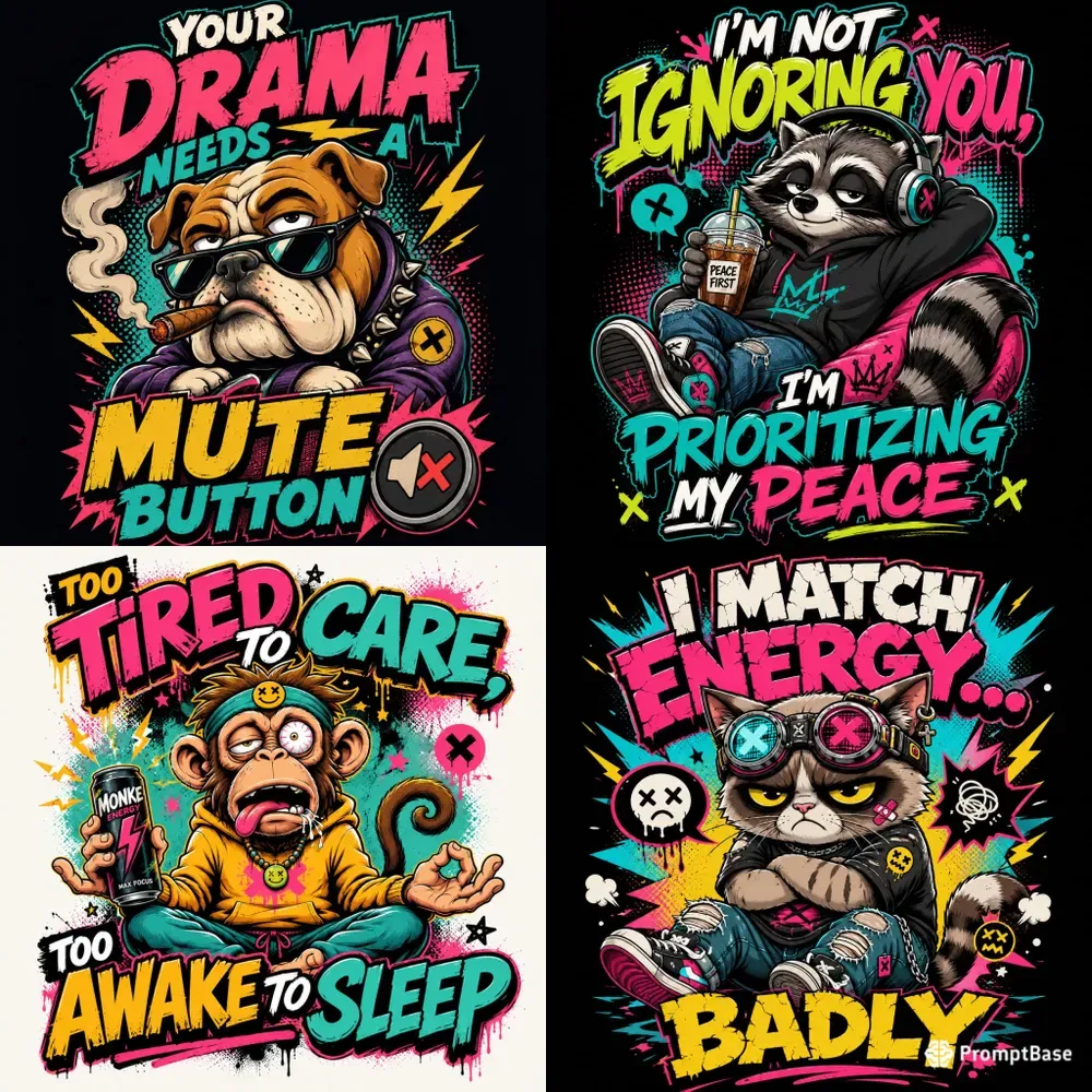 Savage Cartoon Quote Tshirt Tees