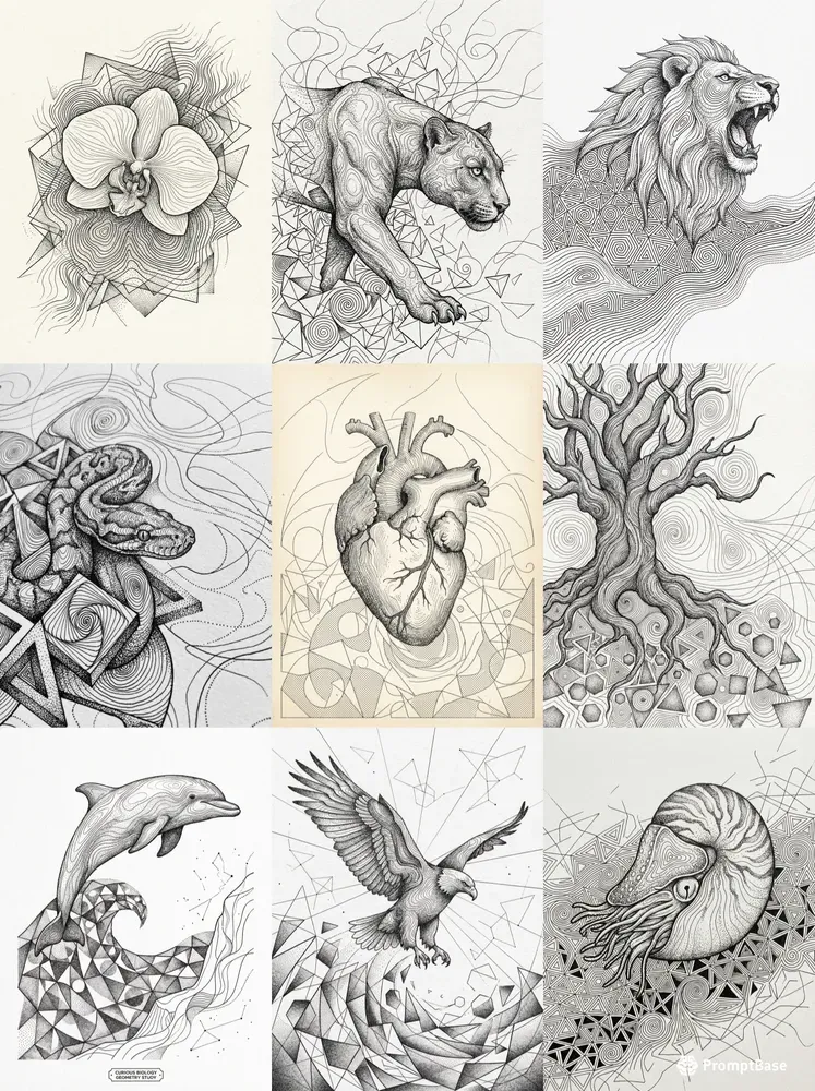 Monochrome Stipple Contour Art