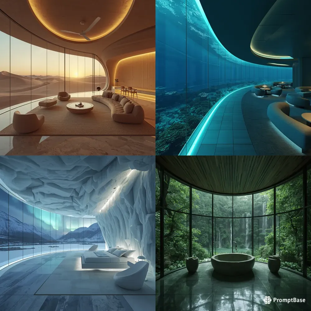 Ultramodern Curved Glass Interiors