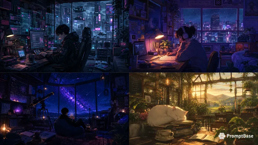 Atmospheric Lofi Anime Room Builders