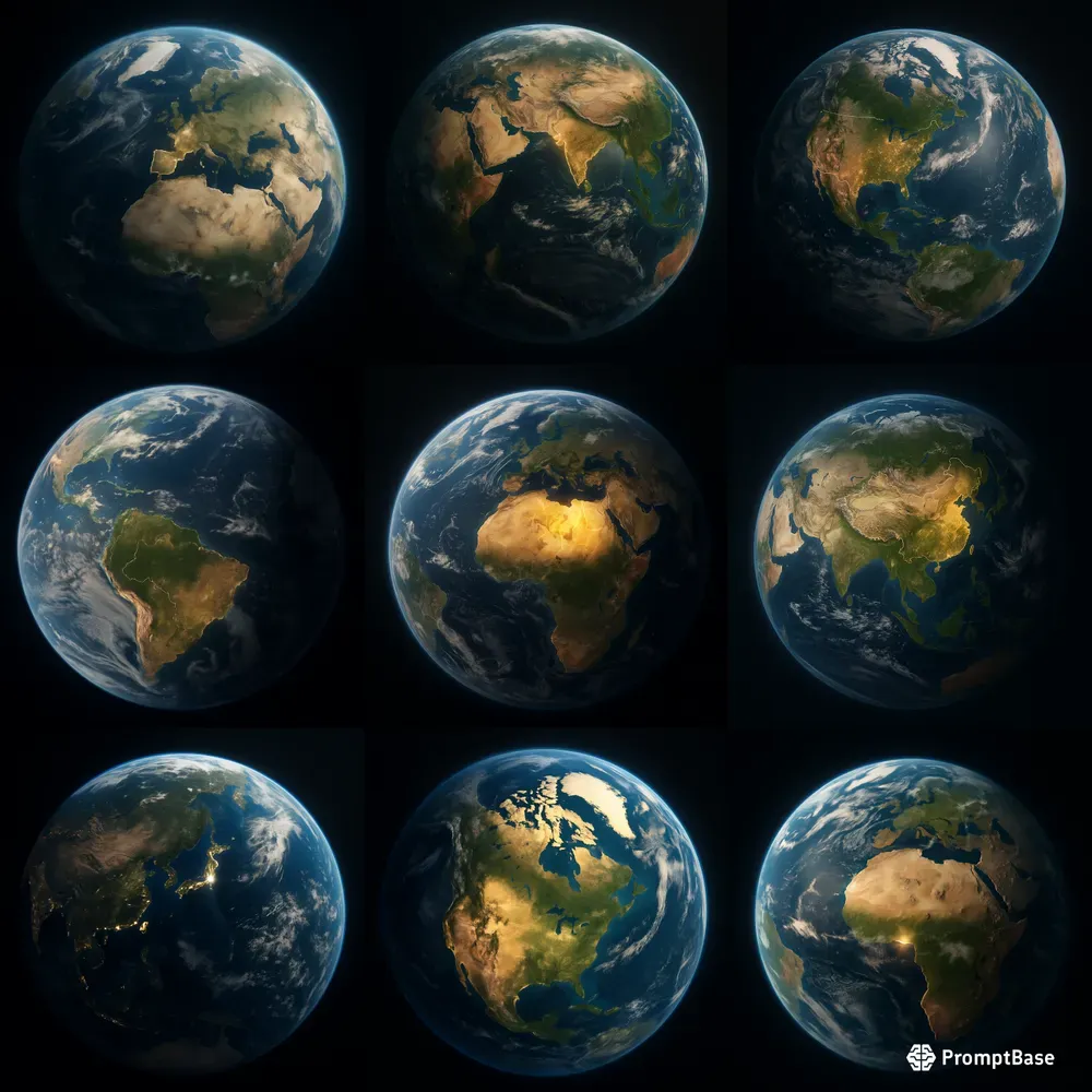 3D Globes With Countries Highlighted