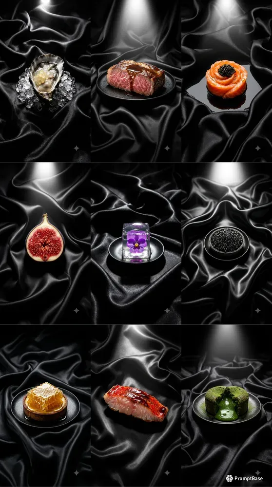 Monochrome Satin Minimalist Food Stages