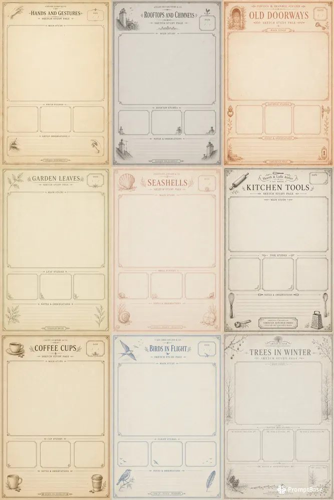 Sketch Study Journal Pages