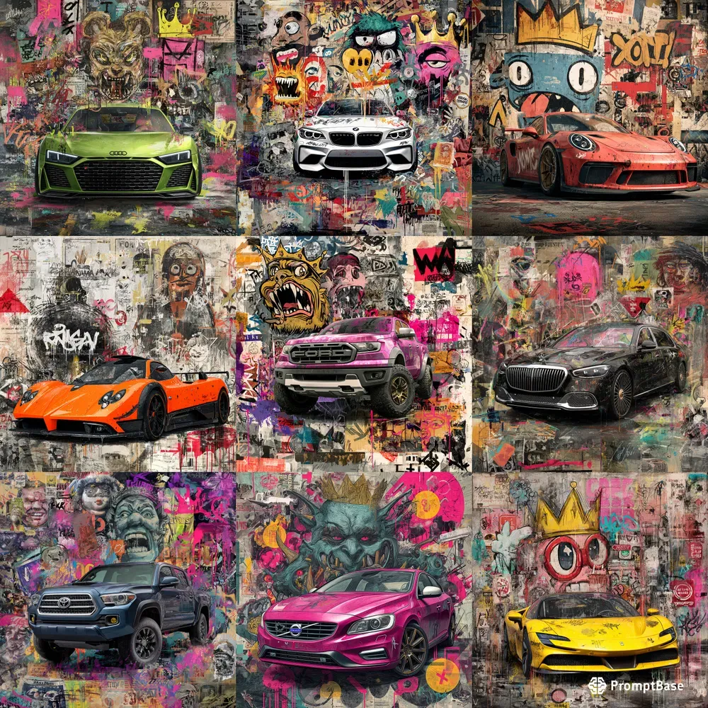 Cars On The Street Graffitti Background