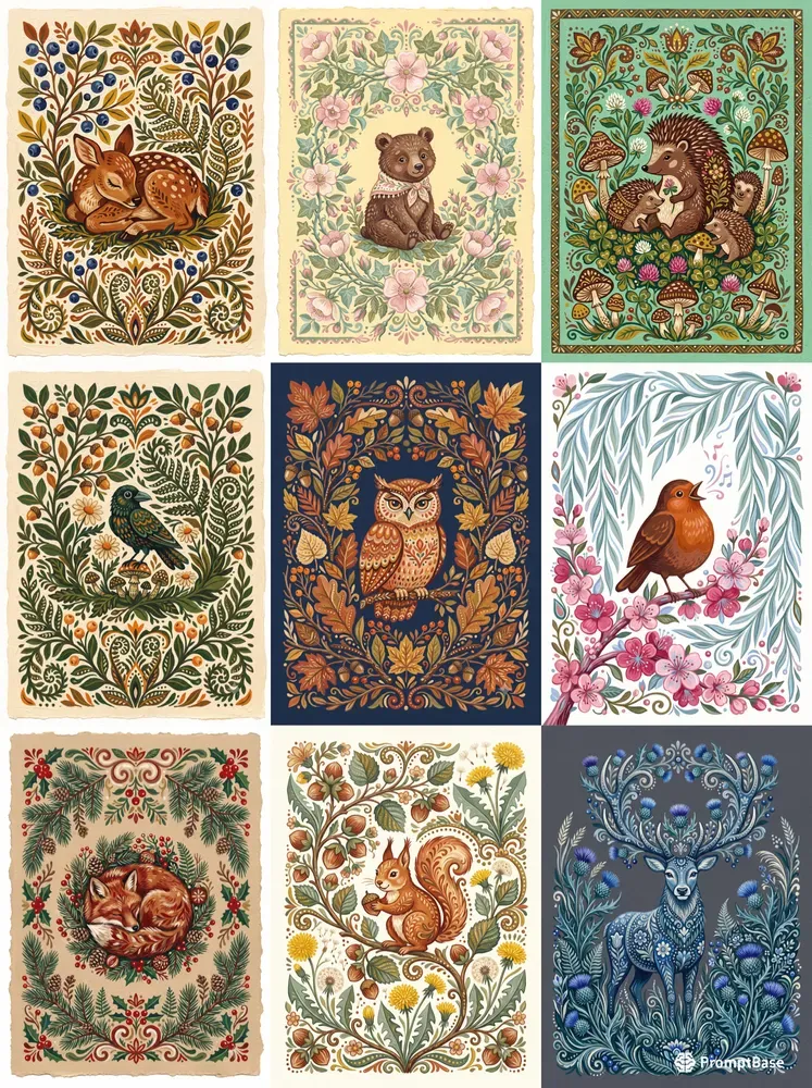 Cozy Gouache Folk Art