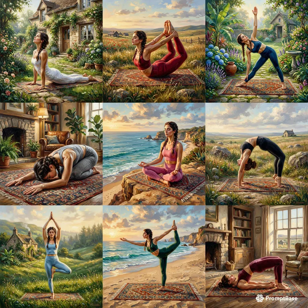 Yoga In Oil Paintings