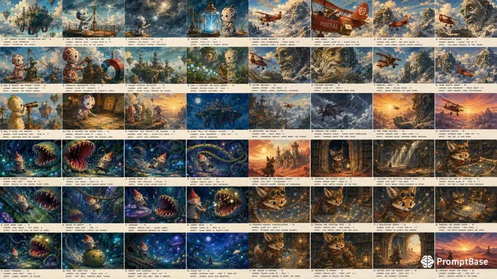 Whimsical Ghibli Storyboard Pilot Art