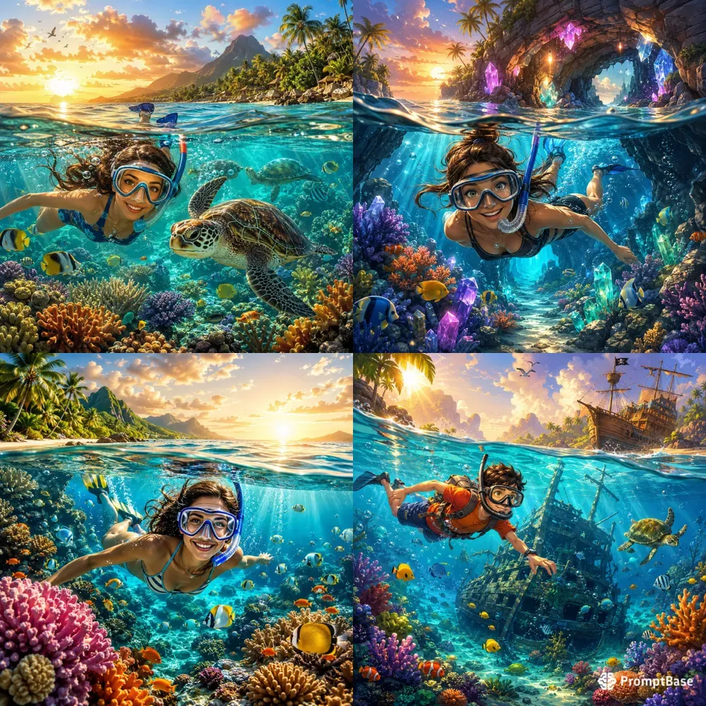 Split View Snorkeling Art