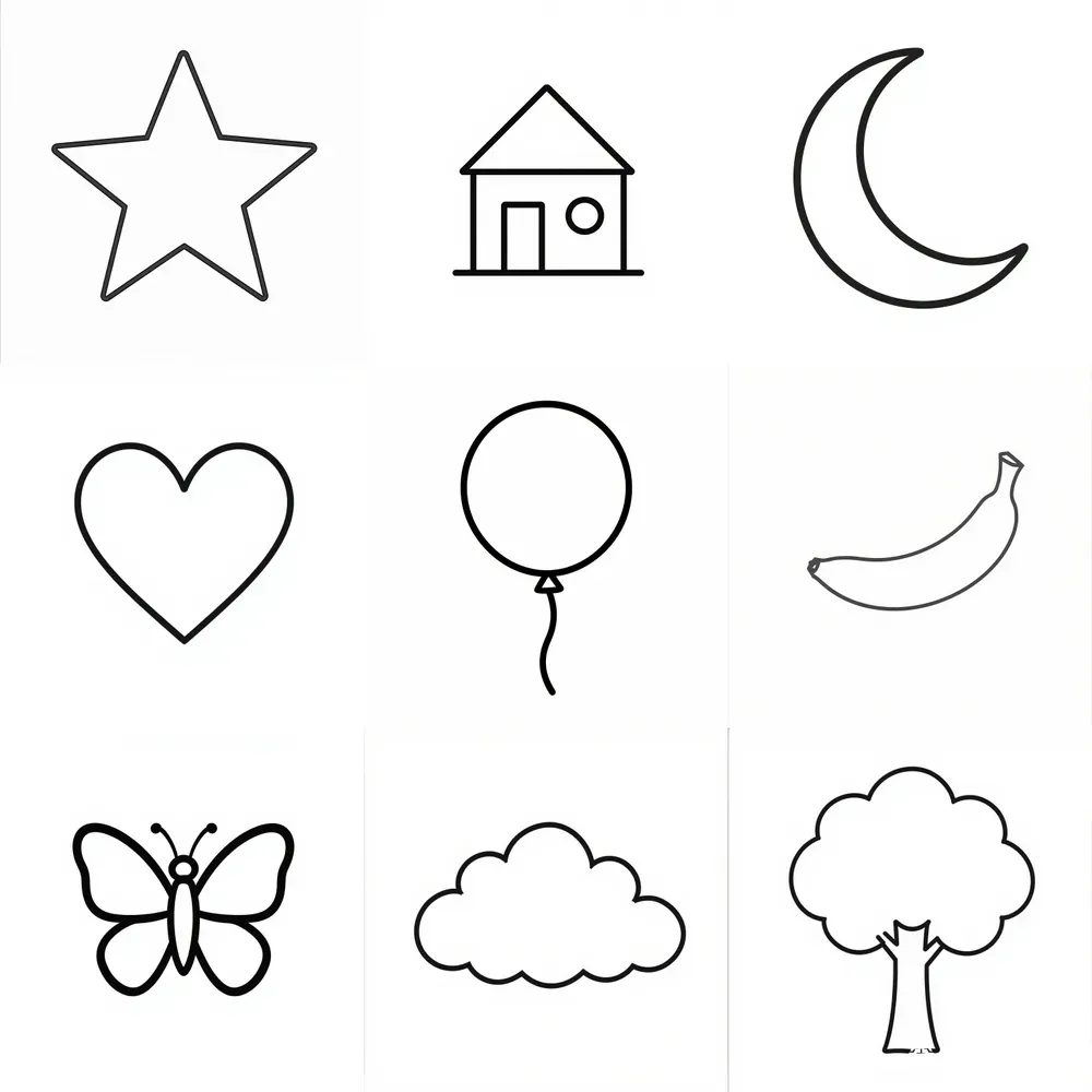 Simple Kids Coloring Page Outlines