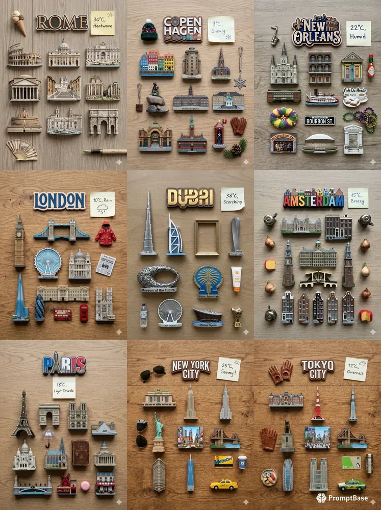 City Knolling Souvenir Magnet Collections
