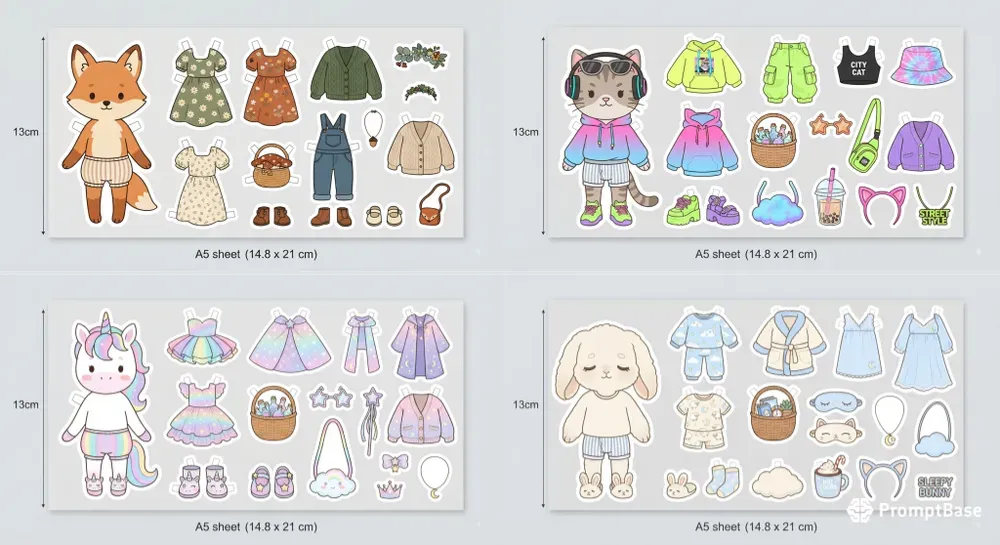 Paper Doll Sticker Sheets