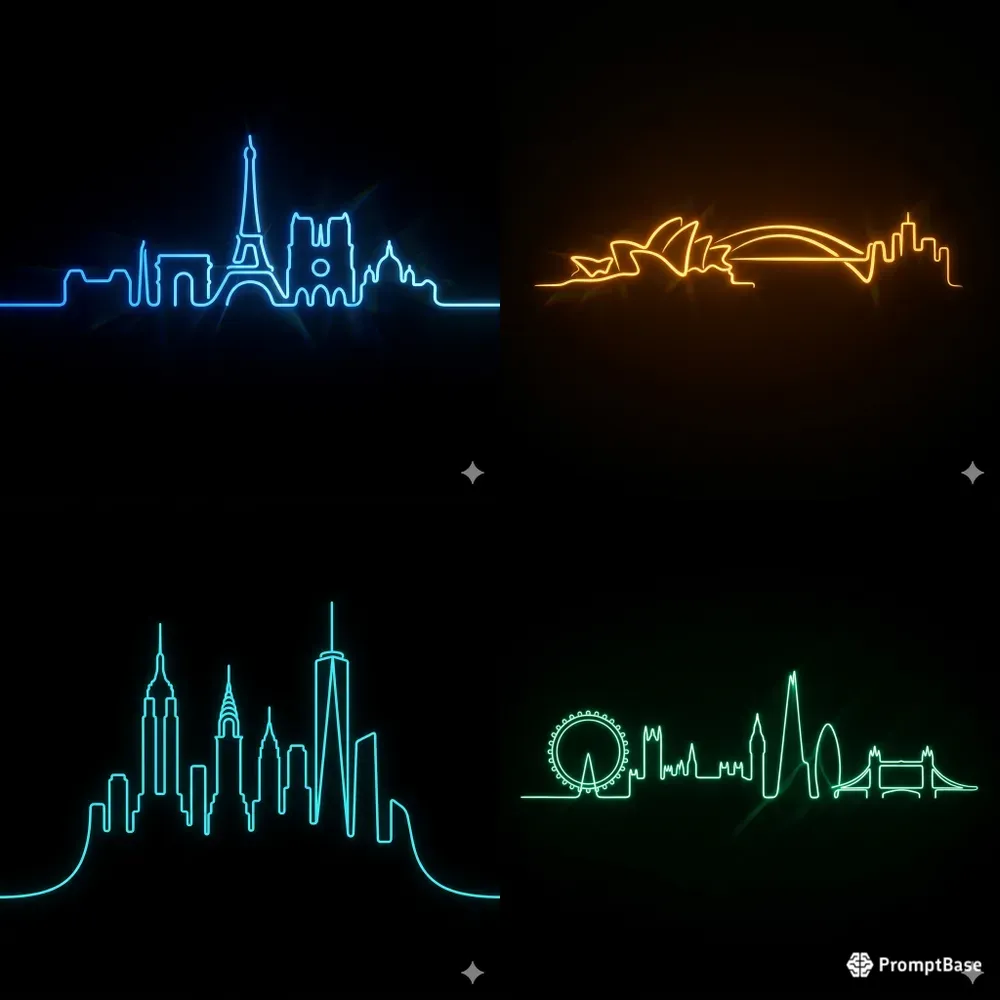 Minimalist City Skyline Vectors