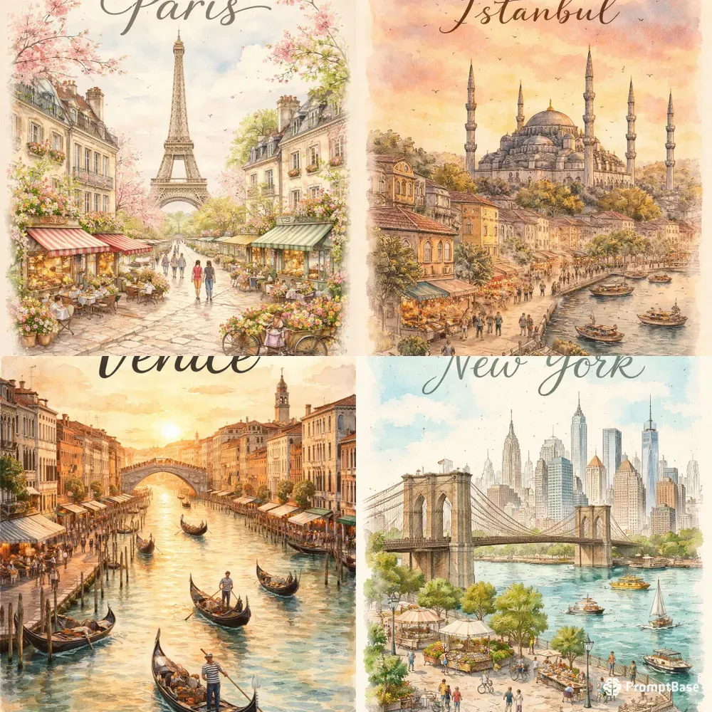 Watercolor Cities