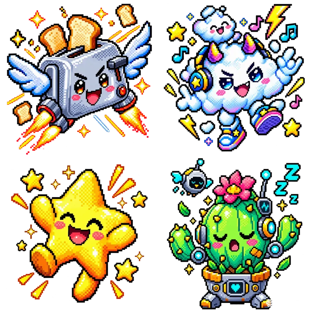 Vibrant Retro Pixel Pet Game Assets