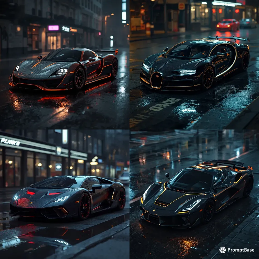 3D Cyberpunk Luxury Hypercars