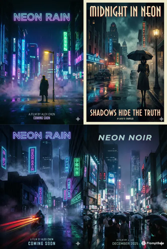Filmstyle City Night Wall Art