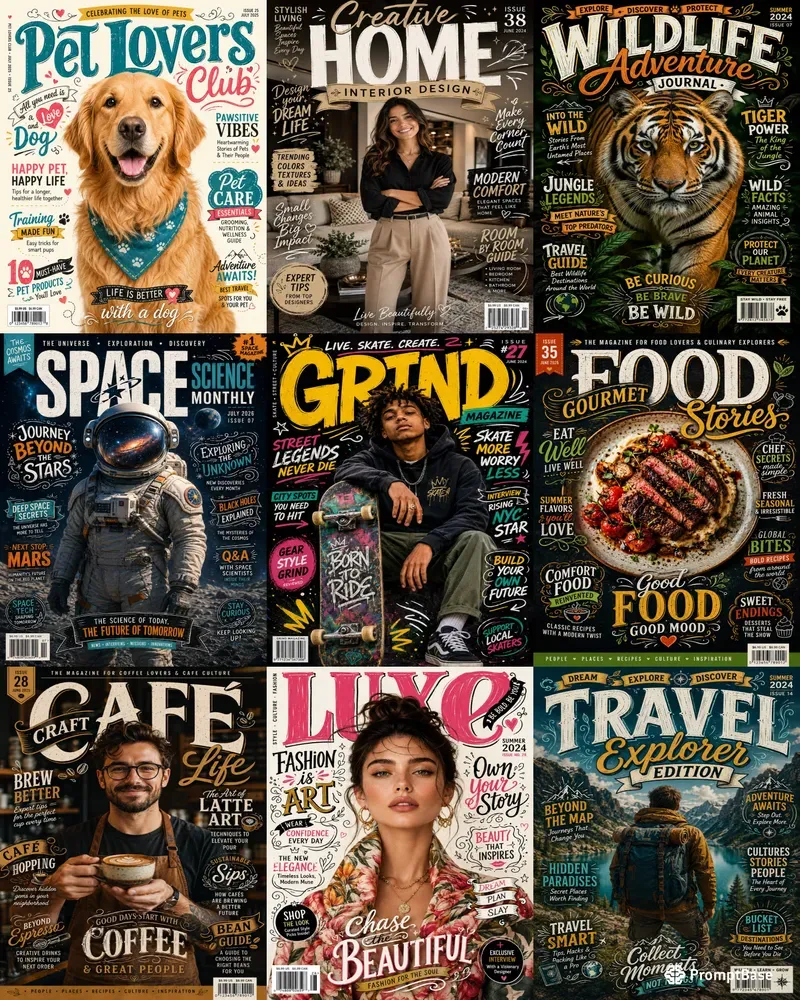 Handdrawn Editorial Magazine Covers
