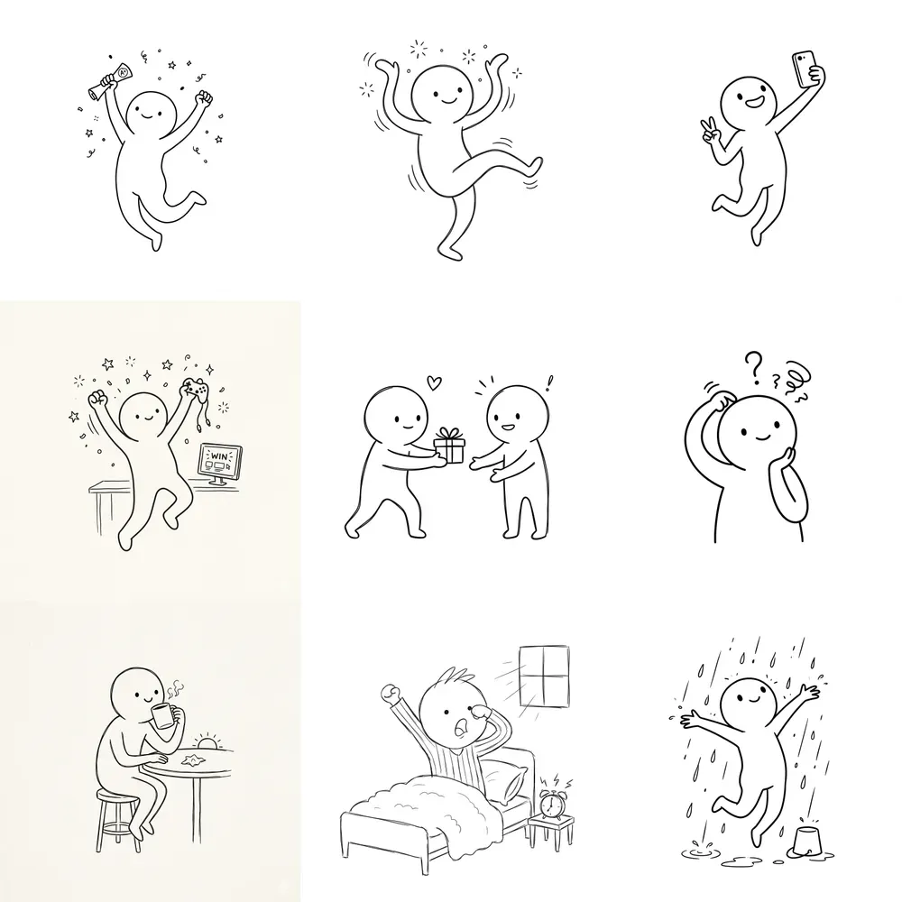 Viral Minimal Doodle Memes
