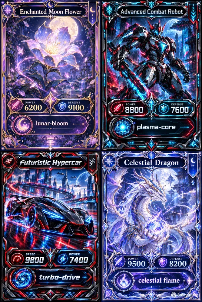 Anime Collectible Card Designs