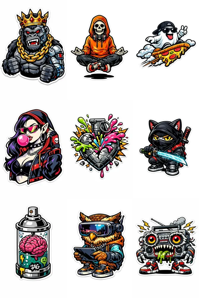 Neon Rebel Sticker Vaults