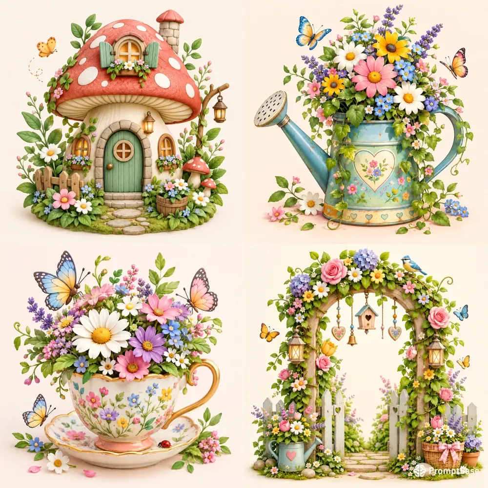 Whimsical 3D Garden Treasures