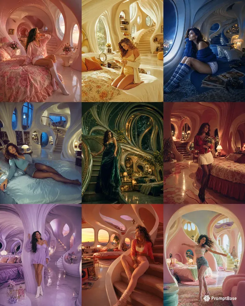 Cinematic 90s Heroine Bedroom Poses