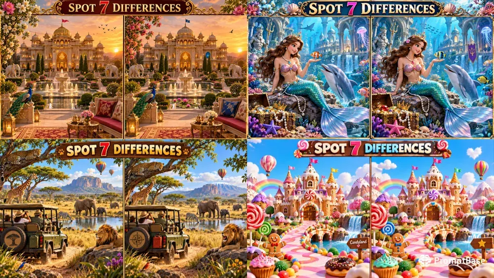 Spot 7 Differences Puzzle Images
