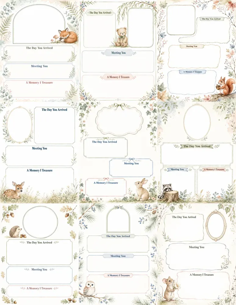 Woodland Baby Birth Story Keepsakes