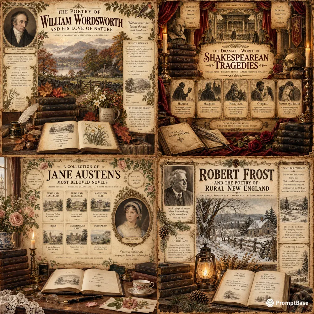 Vintage Literary Poetry Posters