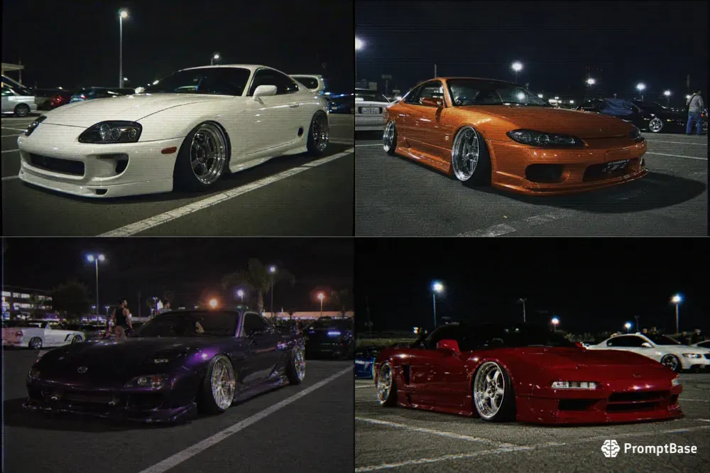 Retro VHS Night Car Meets