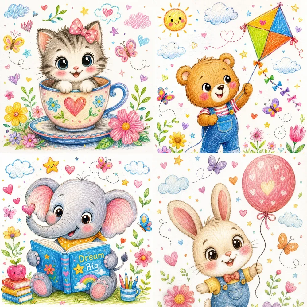 Cute Storybook Animal Art