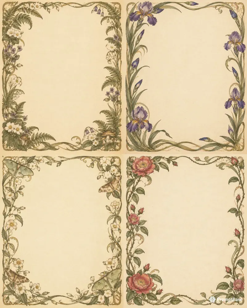 Art Nouveau Journal Page Borders