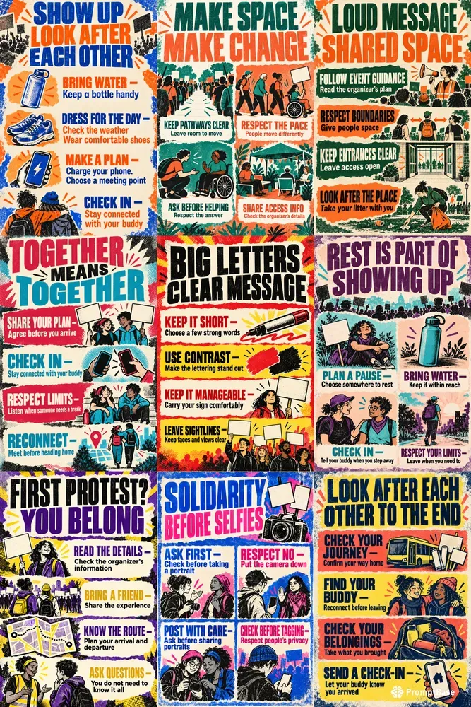 Protest Info Zine Posters