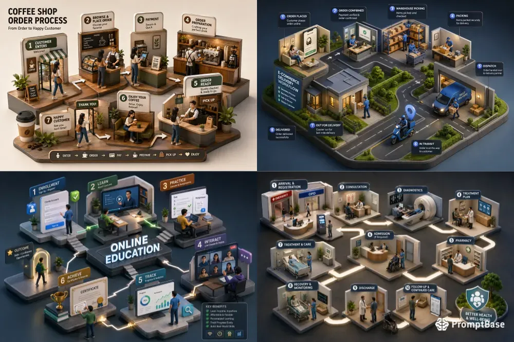 3D Isometric Workflow World Generator