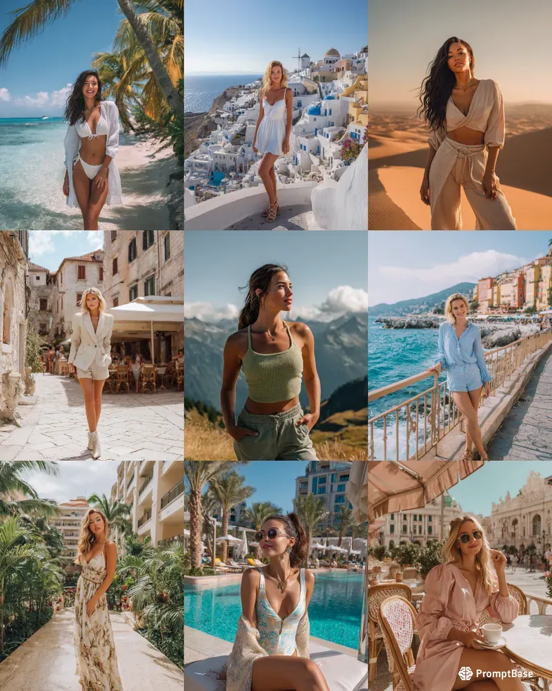Attractive Travel Influencer Photos