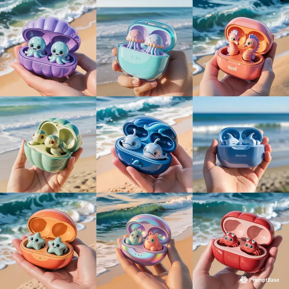 Whimsical Ocean Earbuds Fantasies