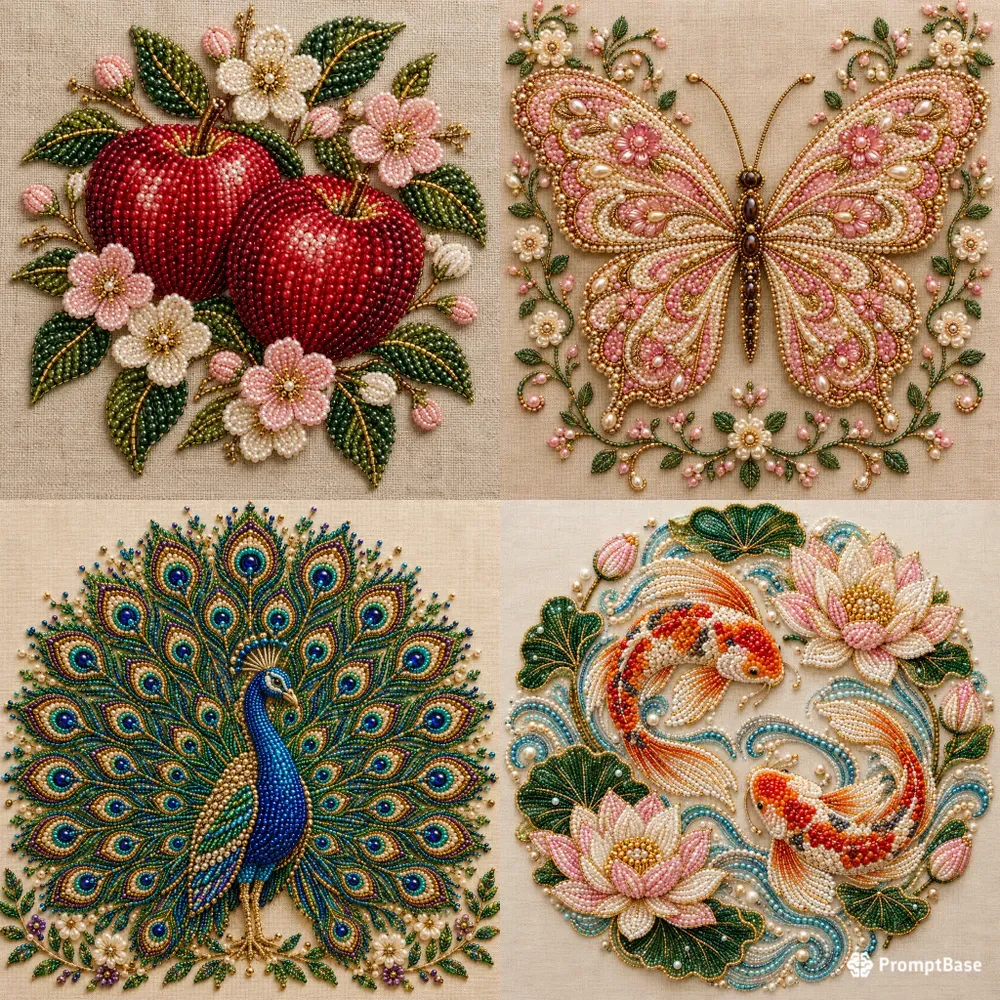 Luxury Pearl Bead Embroidery