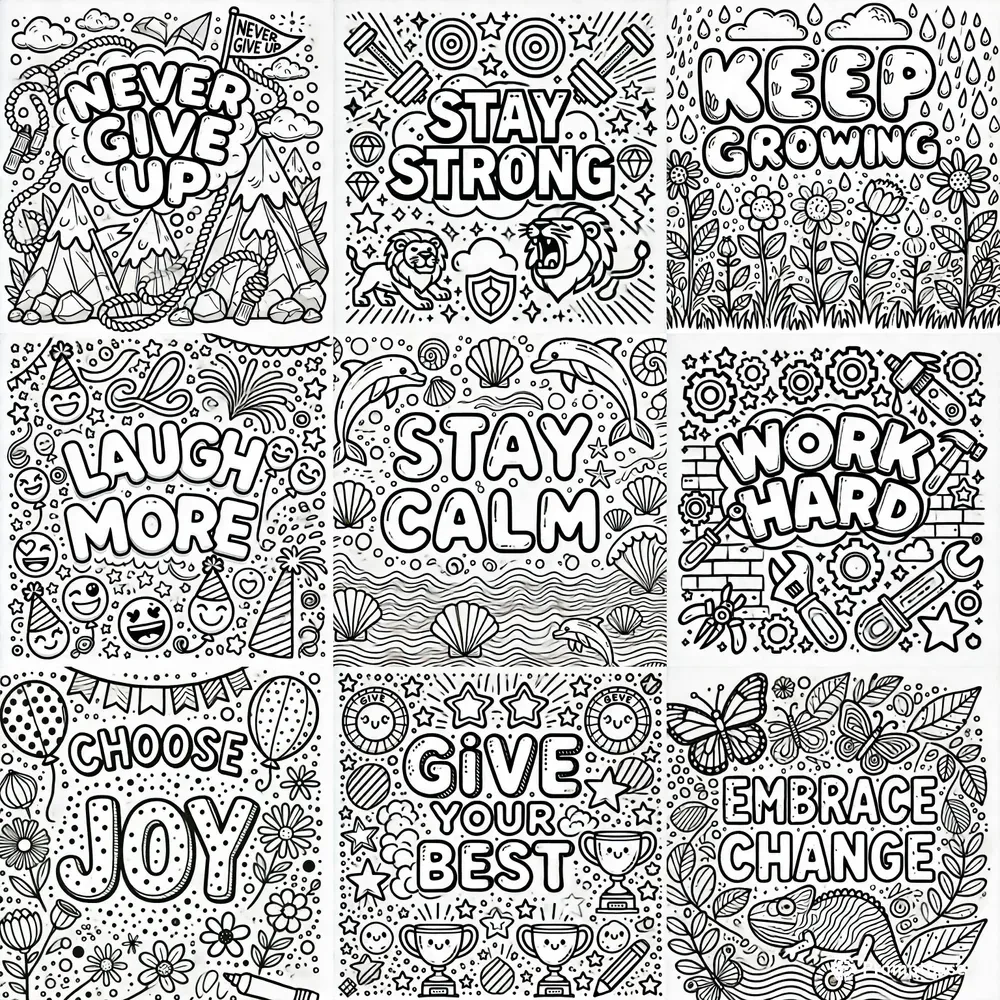 Positive Affirmations Coloring Pages