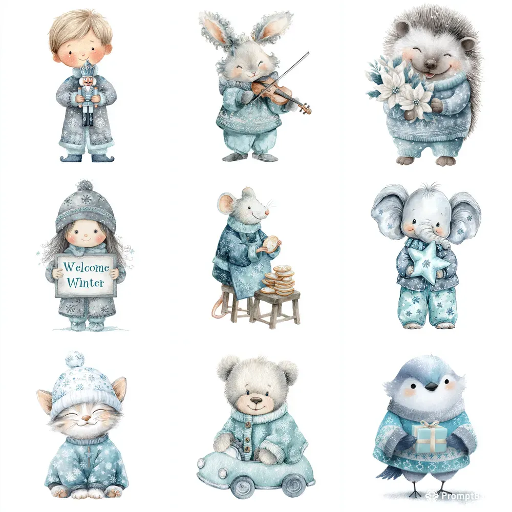 Welcome Winter Doll Cliparts