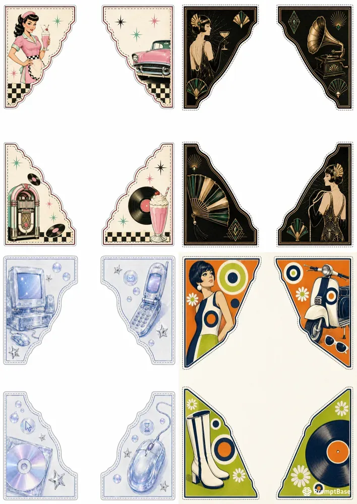 Printable Junk Journal Corner Pockets