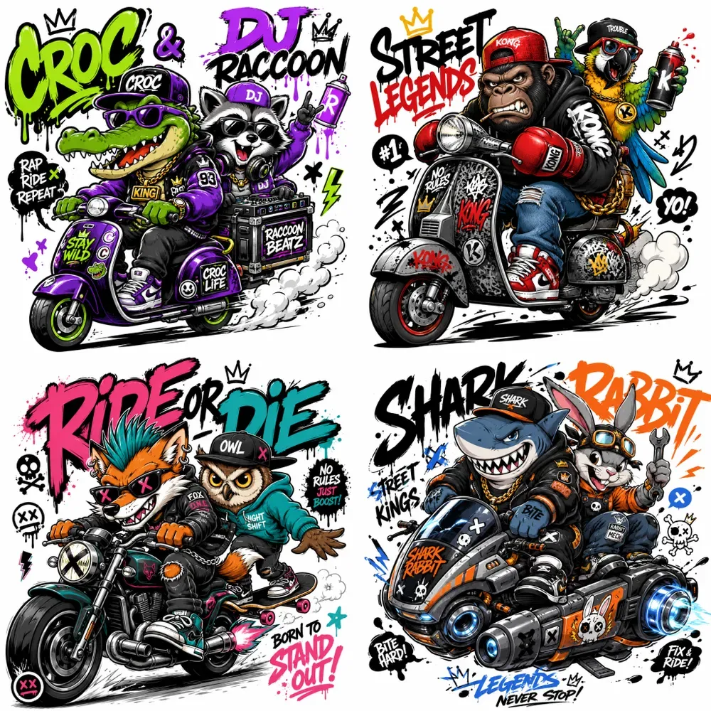 Urban Cartoon Rebel Riders