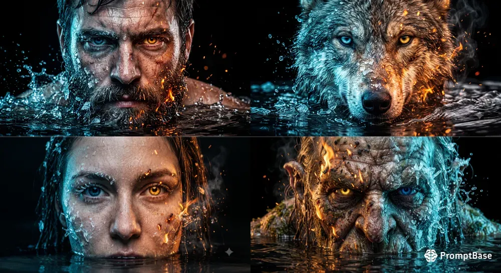 Fire Water Elemental Portraits