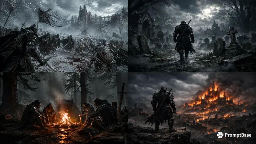Dark Fantasy Knight Epic Scenes Collections