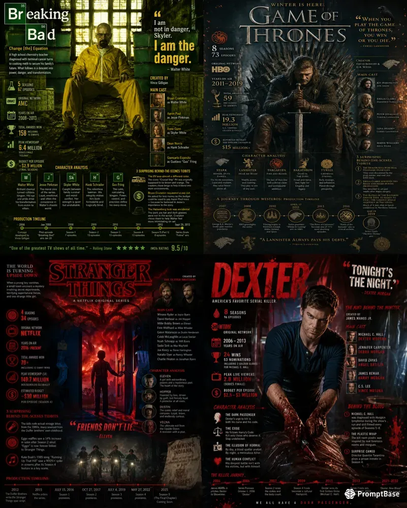 Iconic Tv Series Infographic Posters