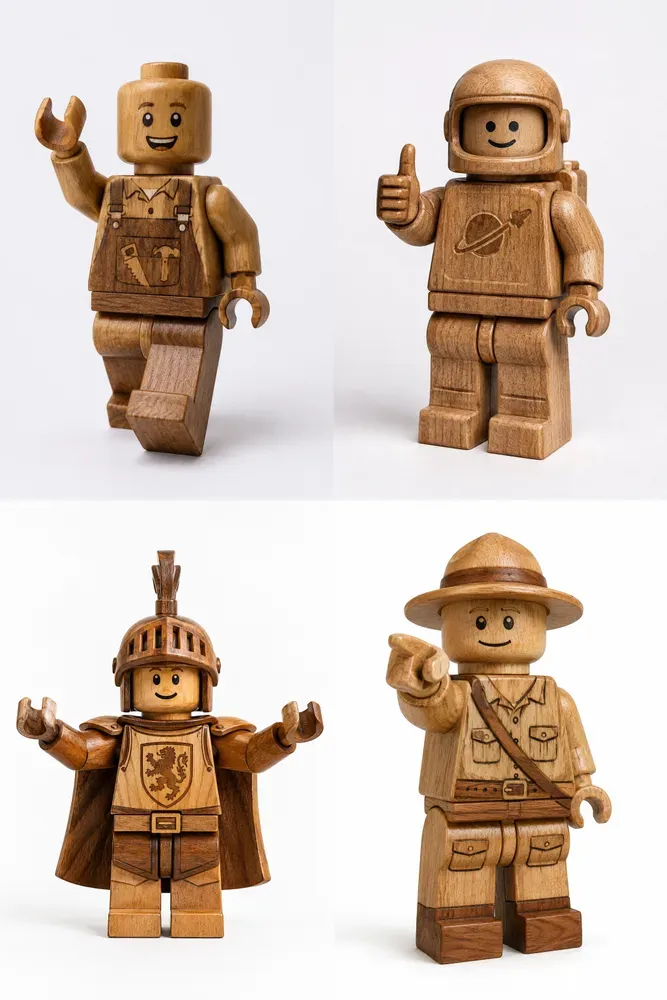 Wooden Lego Characters