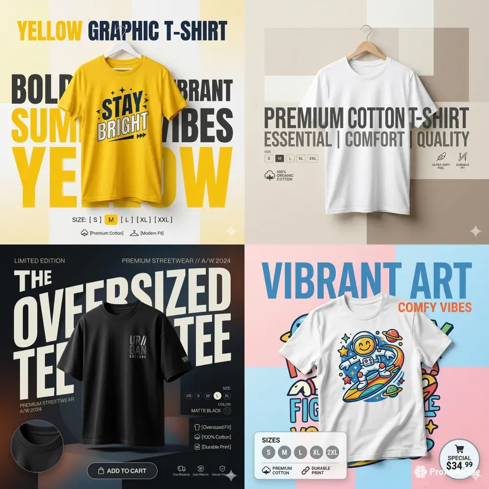 Highconverting Tshirt Product Ads