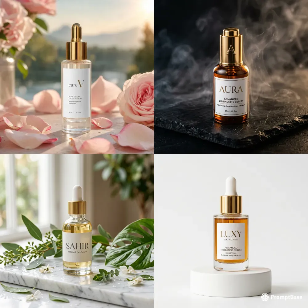 Luxury Skincare Serum Product Photography
