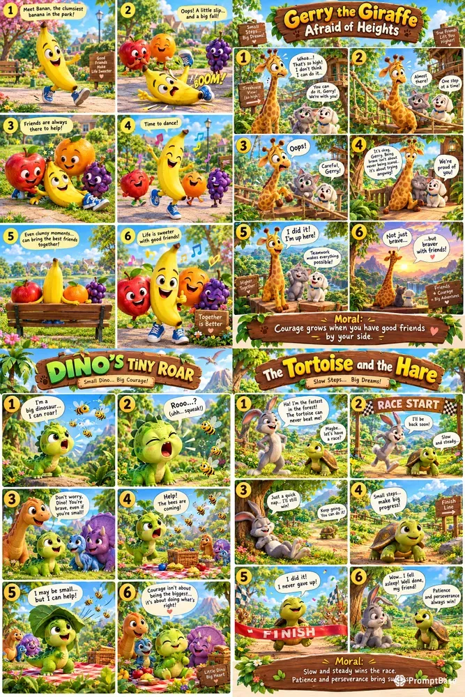 3D Children Storybook Comic Panels